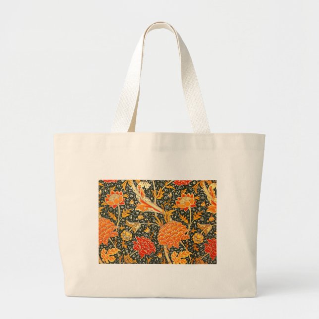 Bolsa Tote Grande Padrão Floral Vintage William Morris Cray (Frente)