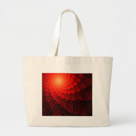 Bolsa Tote Grande Padrão Fractal Vermelho