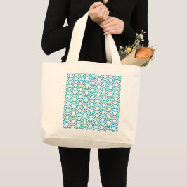 Bolsa Tote Grande Padrão Geométrico Japonês Moderno