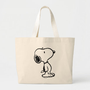 Bolsa Tote Grande Padrão preto e magenta do snoopy