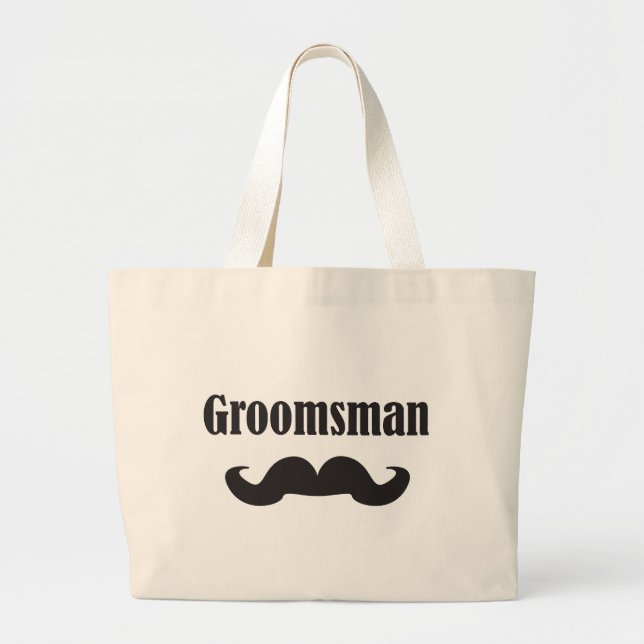Bolsa Tote Grande Padrinho de casamento do bigode (Frente)