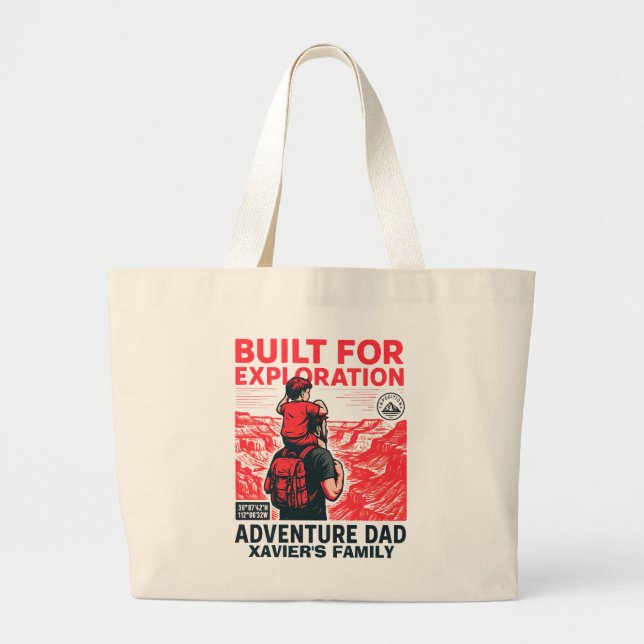 Bolsa Tote Grande Pai Aventureiro – CONSTRUÍDO PARA EXPLORAÇÃO (Frente)