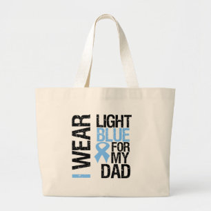 Bolsa Tote Grande Pai de fita azul claro do Cancer da próstata