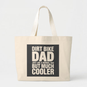 Bolsa Tote Grande Pai de Moto de Terra Engraçado Humor Geladeira Mot