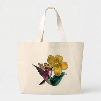 Bolsa Tote Grande País das fadas do colibri do KRW