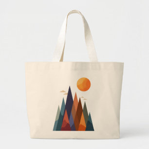 Bolsa Tote Grande Paisagem com Montanhas e Sol
