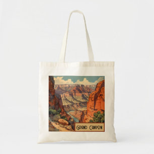 Bolsa Tote Grande Paisagem do Sudoeste do Canyon Vintage