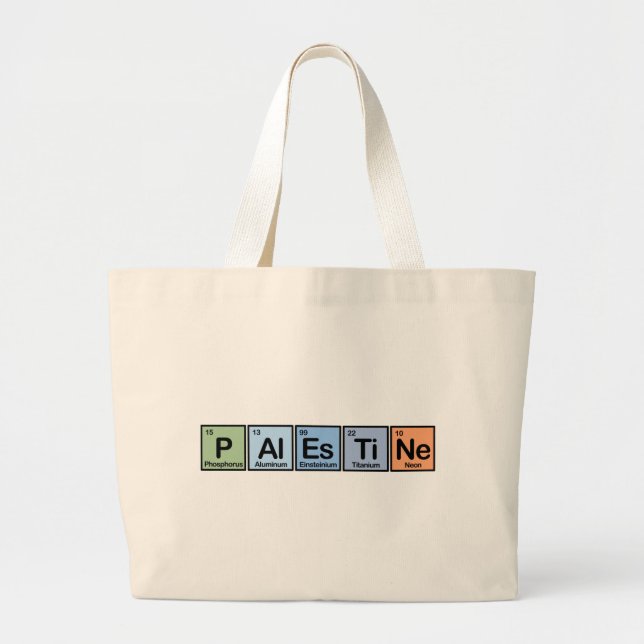 Bolsa Tote Grande Palestina fez dos elementos (Frente)
