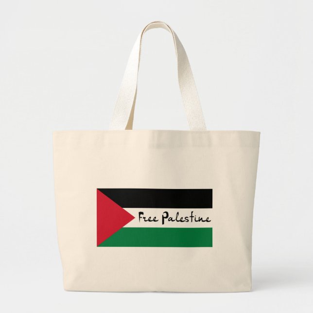 Bolsa Tote Grande Palestina livre - فلسطينعلم - bandeira palestina (Frente)