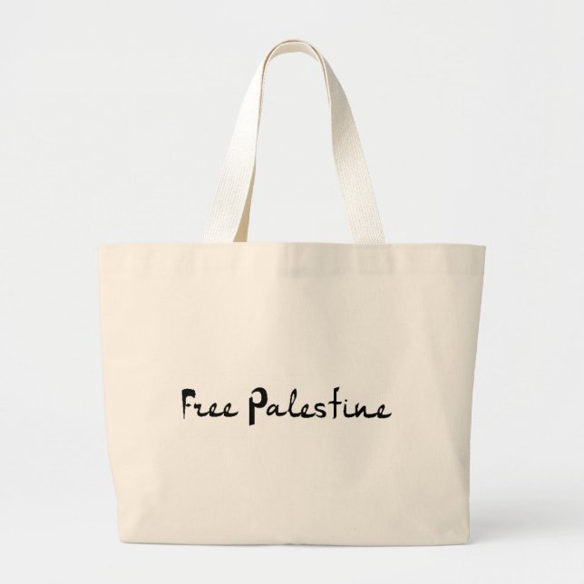 Bolsa Tote Grande Palestina livre - فلسطينعلم - bandeira palestina (Frente)