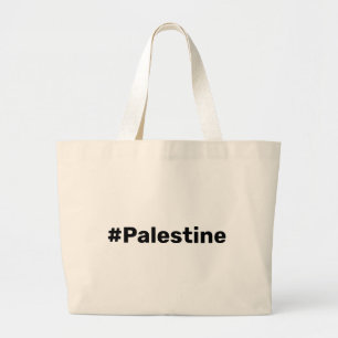 Bolsa Tote Grande #Palestina texto simples básico apoiando Gaza
