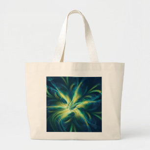 Bolsa Tote Grande Paleta Azul Flor Fractal Tote Bag