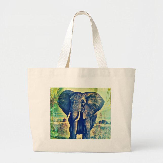 Bolsa Tote Grande Palmas de elefante (Frente)