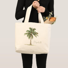 Bolsa Tote Grande Palmeira Costeira Personalizada