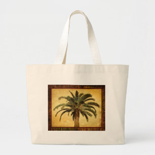 Bolsa Tote Grande Palmeira tropical do vintage