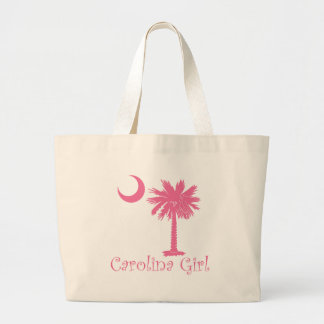 Bolsa Tote Grande Palmetto cor-de-rosa da menina de Carolina