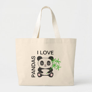 Bolsa Tote Grande Panda engraçada