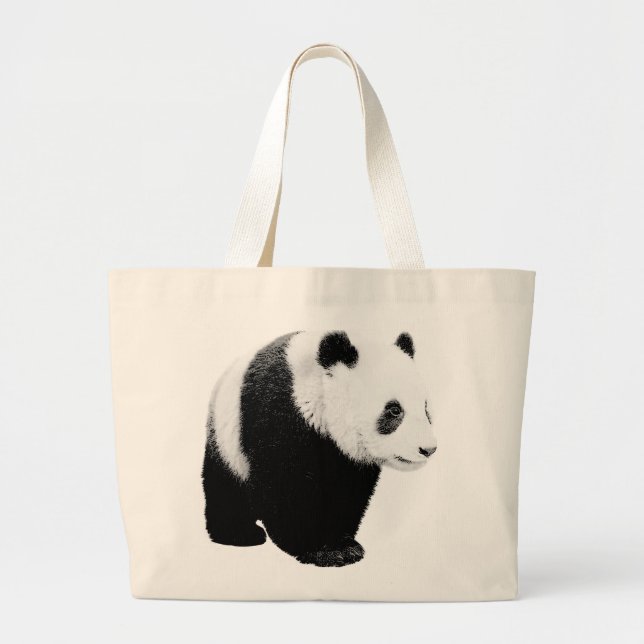 Bolsa Tote Grande Panda Preta e Branca (Frente)