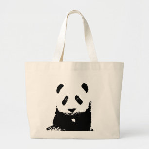 Bolsa Tote Grande Panda Preta e Branca