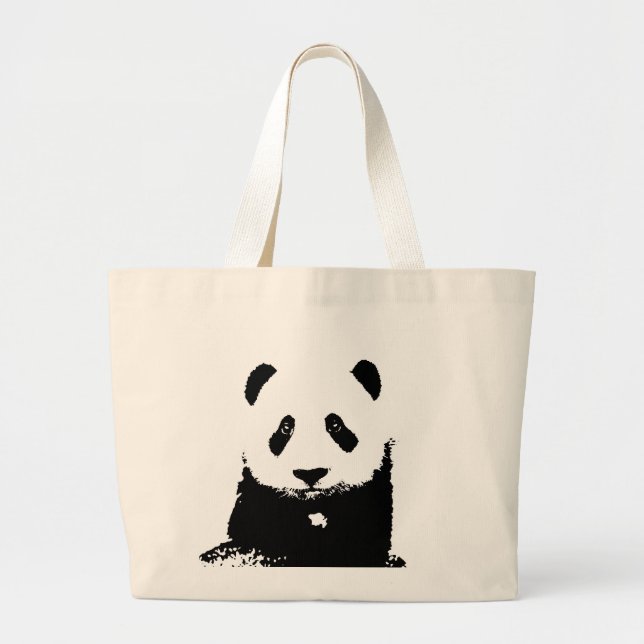 Bolsa Tote Grande Panda Preta e Branca (Frente)