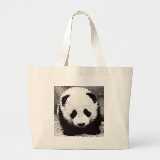Bolsa Tote Grande Panda Trabalho de arte (Frente)