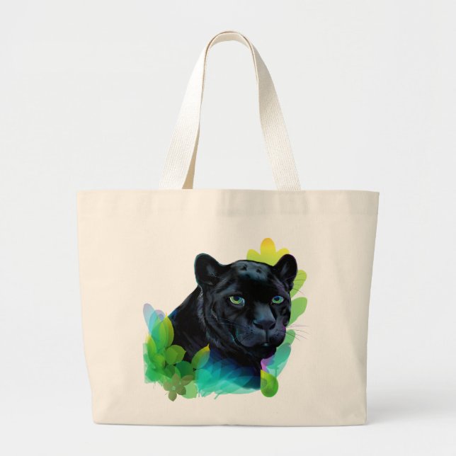 Bolsa Tote Grande PANTERA PRETA e SELVA de MISTURA (Frente)