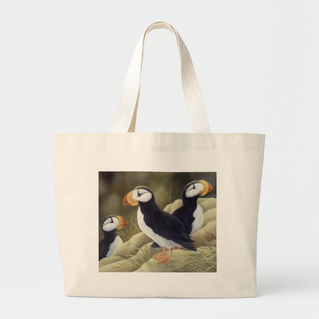 Bolsa Tote Grande Papagaio-do-mar (Frente)