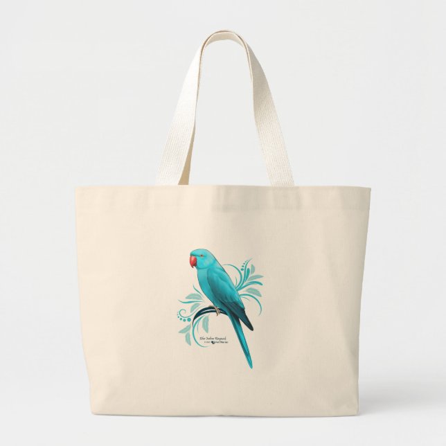 Bolsa Tote Grande Papagaio-do-pescoço-azul (Frente)