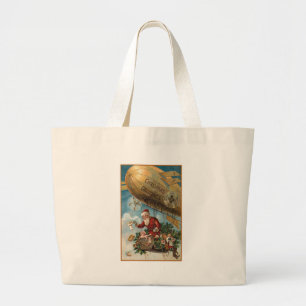 Bolsa Tote Grande Papai noel e seu dirigível