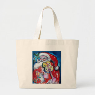 Bolsa Tote Grande PAPAI NOEL que JOGA o Natal do Musical do VIOLINO