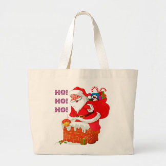 Bolsa Tote Grande PAPAIS NOEIS COM PRESENTES DE NATAL, HO! Hei! Hei!