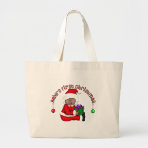 Bolsa Tote Grande Papais noeis Elf Baby T-shirts e presentes