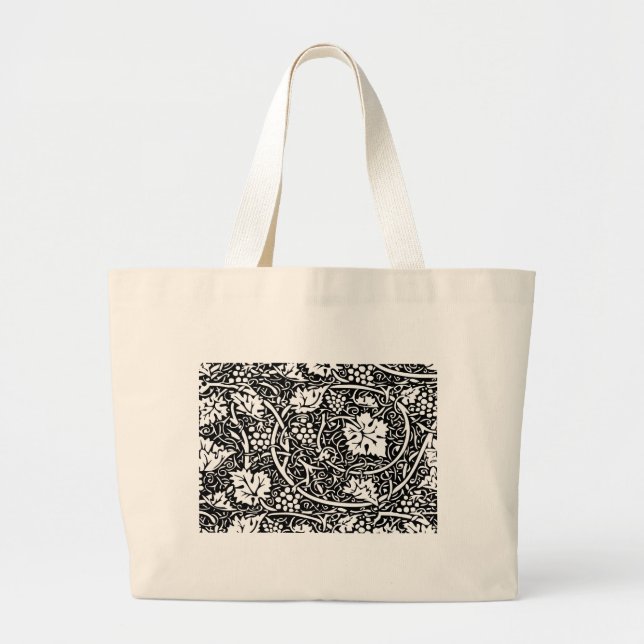 Bolsa Tote Grande Papel de Parede com Padrão de Uva de William Morri (Frente)