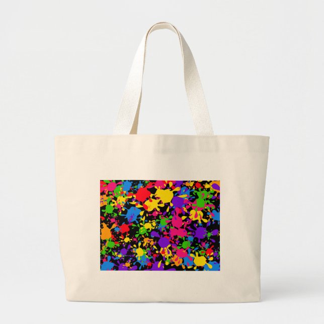 Bolsa Tote Grande Papel de parede do Splatter (Frente)