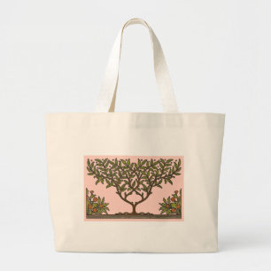 Bolsa Tote Grande Papel de Parede Friso de Árvore de William Morris