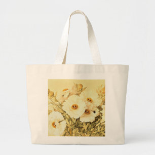 Bolsa Tote Grande Papoilas de Matilija do vintage - saco