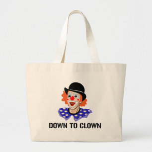 Bolsa Tote Grande Para clown para baixo piada engraçada do humor