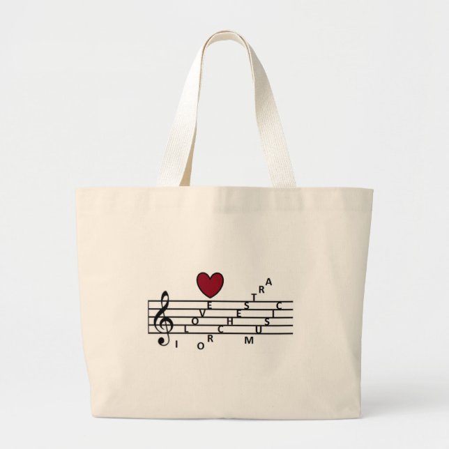 Bolsa Tote Grande Para o amante da música da orquestra (Frente)