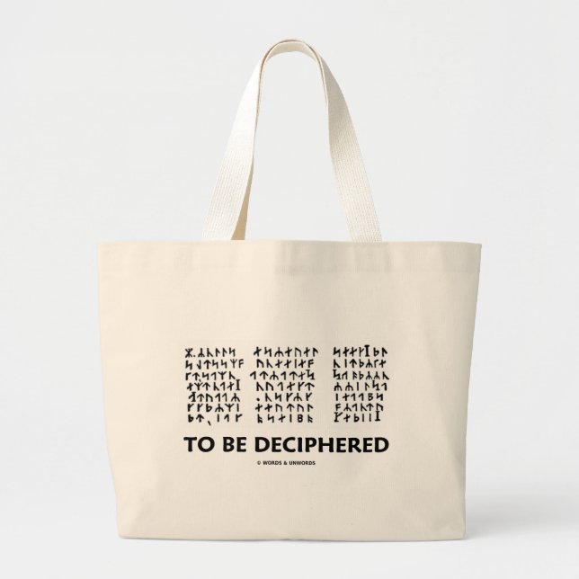 Bolsa Tote Grande Para para ser decifrado (criptograma Runic de (Frente)