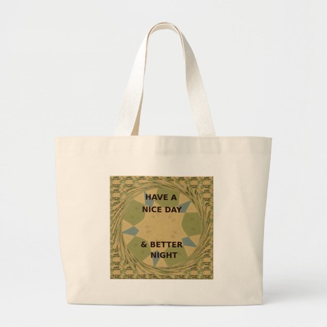 Bolsa Tote Grande Para Servir Proteger Tenha um Bom Dia (Frente)