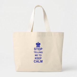 Bolsa Tote Grande Parada engraçada que diz me para manter a calma
