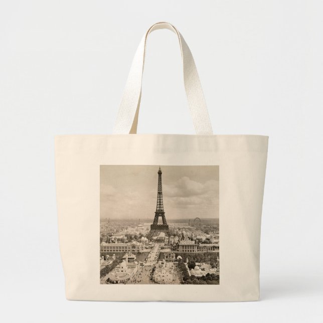 Bolsa Tote Grande Paris: Torre Eiffel, 1900 (Frente)
