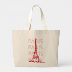 Bolsa Tote Grande Paris, Viagem, Arte Retroativa, Rosa