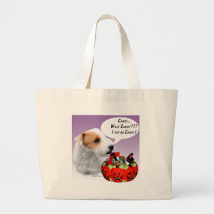 Bolsa Tote Grande Parson Russell Terrier Halloween Candy