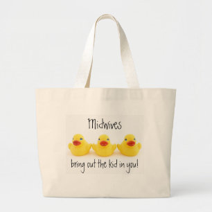 Bolsa Tote Grande Parteiras e patos de borracha amarelos