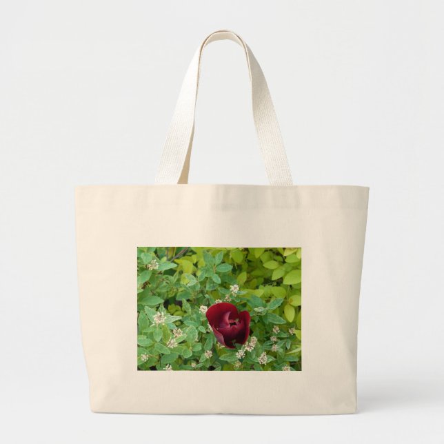 Bolsa Tote Grande parterre de fleurs au printemps (Frente)