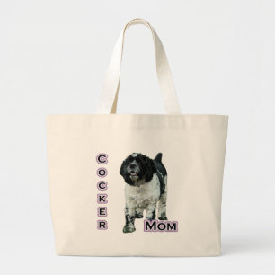 Bolsa Tote Grande Partida Cocker Spaniel Mãe; Mãe do Cocker Spaniel