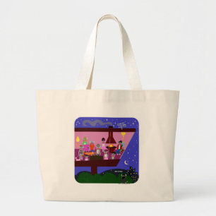 Bolsa Tote Grande Partido do macaco da peúga