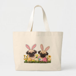 Bolsa Tote Grande Páscoa Cachorros Coelhinhos
