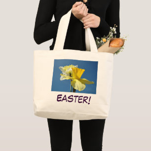 Bolsa Tote Grande PÁSCOA! Sacos de tote Jesus te ama! Daffodil Flowe